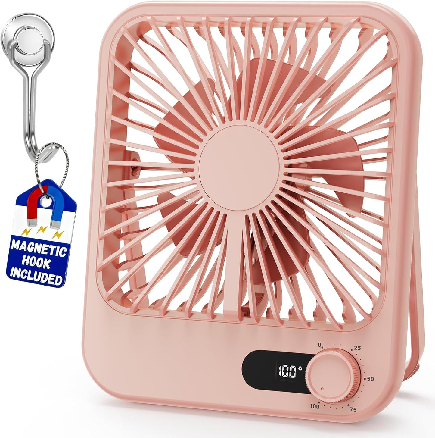 Travel Fan for Sleeping, 4000Mah Portable Pink Fan for Summer Essentials, Small Desk Fan Rechargeable 100 Speed Wind for Beach Fan Travel Essentials Gifts for Women Teens Girl